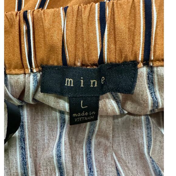 Mine brown black stripes off shoulder peasant top size Large - Picture 3 of 10